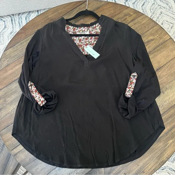 Anthro | Porridge Aiden Roll Tab Sleeve Blouse - Picture 5 of 8